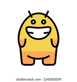 smile monster alien color icon vector. smile monster alien sign. isolated symbol illustration