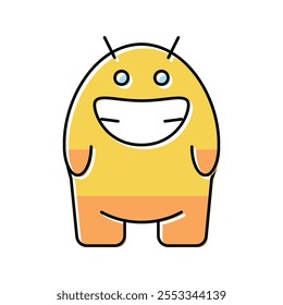 smile monster alien color icon vector. smile monster alien sign. isolated symbol illustration