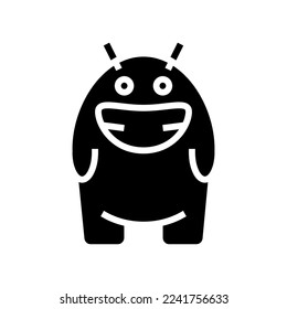 smile monster alien glyph icon vector. smile monster alien sign. isolated symbol illustration