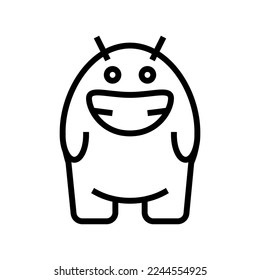 smile monster alien line icon vector. smile monster alien sign. isolated contour symbol black illustration