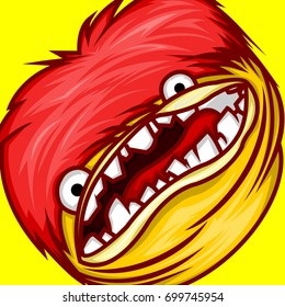 Smile monster cartoon character vector illustration