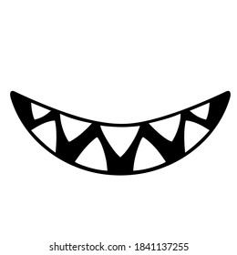 Smile Monster Sharp Fangs Stock Vector (Royalty Free) 1841137255 ...