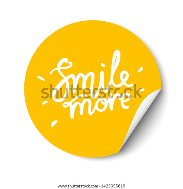 Smile More Hand Drawn Lettering Promotional Stock Vector ...