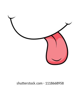 smile, mouth for comic book character cartoon vector design isolated on white