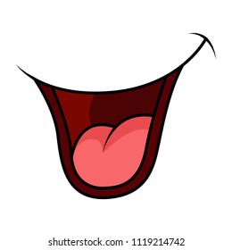 Cartoon Smile Mouth Lips Teeth Tongue Stock Vector (Royalty Free ...