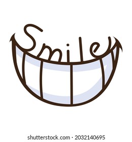 smile mouth comic icon isolated