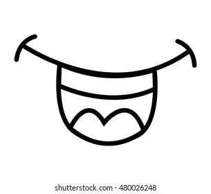 smile mouth drawn isolated icon vector illustration design