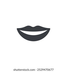 Smile mouth icon simple vector symbol