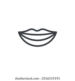 Smile mouth icon Vector logo outline