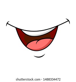 smile, mouth and tongue isolated cartoon design isolated on white background