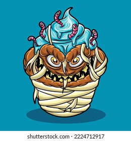 Smile Mummy Cake Cartoon Illustration
