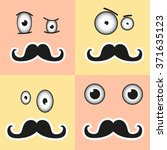 Smile with mustache in vector EPS
