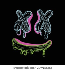 Smile Neon Streetwear Design For Tshirt