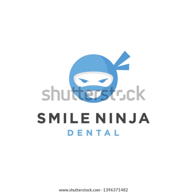 Smile Ninja Dental Logo Designs Fun Stock Vector Royalty Free
