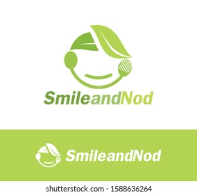 Smile and Nod Live Green Logo Vector