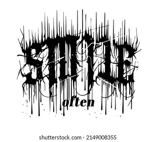 Smile often metal, rock style custom typography design