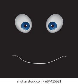 Smile on a black background