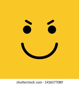 a smile on a yellow background, face icon, logo vector