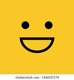 a smile on a yellow background, icon, logo vector