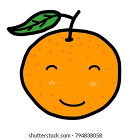 smile orange / cartoon vector and illustration, hand drawn style, isolated on white background.