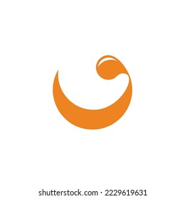smile orange juice water simple logo vector 