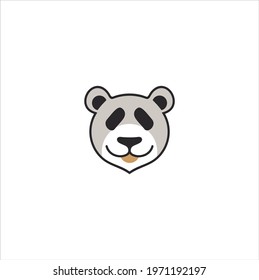 smile panda logo design vector illustration 