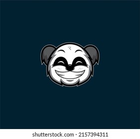 Smile Panda mascot logo design panda head vector illustration