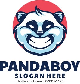 Smile Panda Mascot Logo design