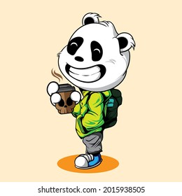 SMILE PANDA WITH SKULL COFFEE CUP