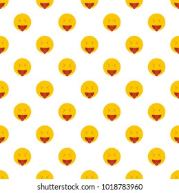 Smile pattern seamless in flat style for any design