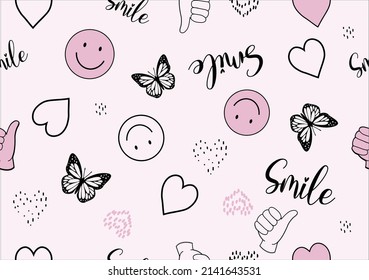 smile  pattern seamless repeating pattern texture background design design for fashion graphics textile prints, fabrics etc.motivational,inspiration think positive live positive feel good 