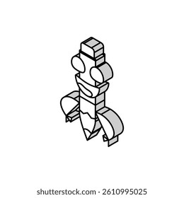 smile pen character isometric icon vector. smile pen character sign. isolated symbol illustration