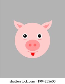 smile pig icon vector design.