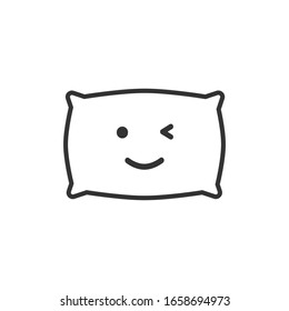 Smile pillow border icon on white background. Emotions. Happy Pillow