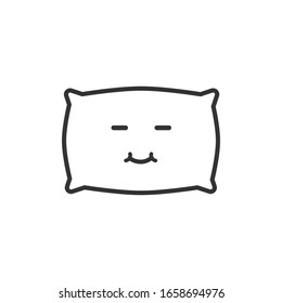 Smile pillow border icon on white background. Emotions. Happy Pillow