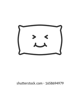 Smile pillow border icon on white background. Emotions. Happy Pillow