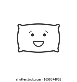 Smile pillow border icon on white background. Emotions. Happy Pillow