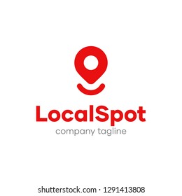Smile Pin Location Logo Travel Agency Business