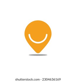 smile pin location simple icon vector 