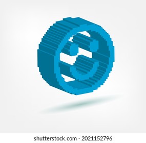 smile pixel symbol sign vector logo isolated 3d