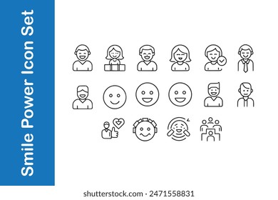 Smile Power Icon Set with vector collections. 