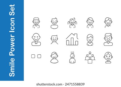 Smile Power Icon Set with vector collections. 