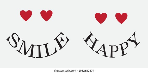 smile print heart eyes , happy print with heart eyes