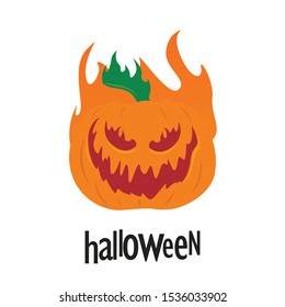 smile pumpkin hallowen vector ilustration