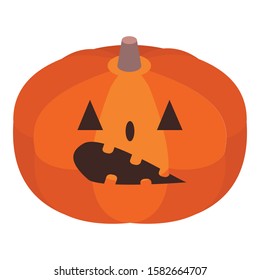 Smile pumpkin icon. Isometric of smile pumpkin vector icon for web design isolated on white background
