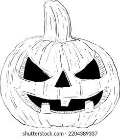 smile from pumpkin prazdik freehand drawing