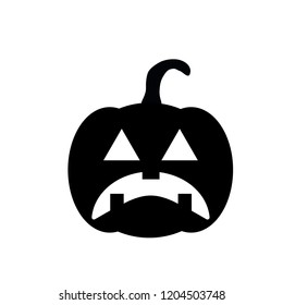 Smile pumpkin. Sad pumpkin. Black and white smiley pumpkin.