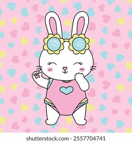 smile rabbit cute love girl