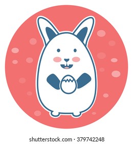 Smile Rabbit for easter vector eps 10 and drawing in white color