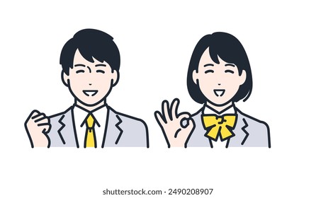 Smile Reassure Rejoice Student Junior High School High School Student Icon